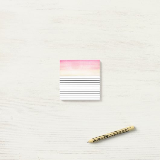 Roze Waterverf | Post-it® Notes (Op bureau)