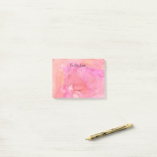Roze Waterverf Post-it® Notes (Op bureau)