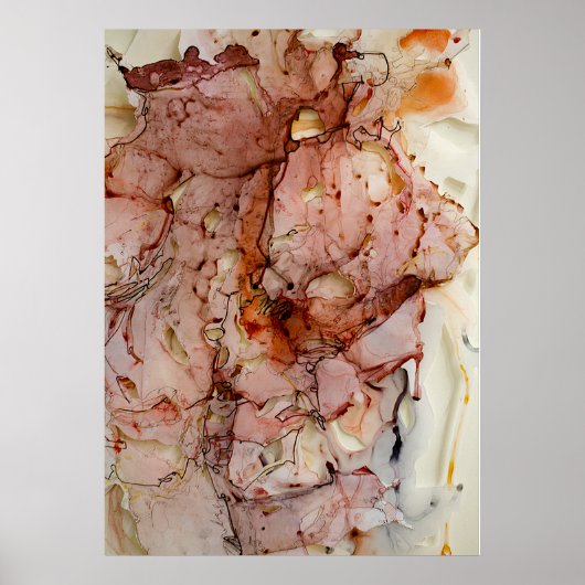  roze Waterverf Poster (Voorkant)