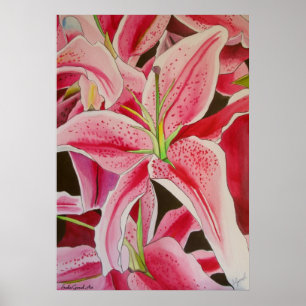 Roze waterverf poster