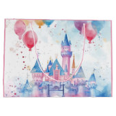 Roze Waterverf Princess Castle Groot Cadeauzakje (Achterkant)