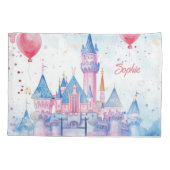 Roze Waterverf Princess Castle Kussensloop (Achterkant)