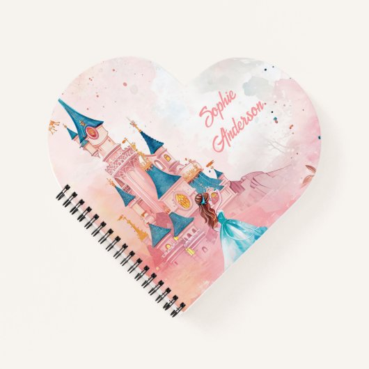 Roze Waterverf Princess Notitieboek (Voorkant)