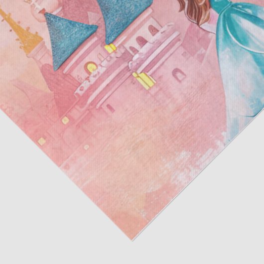 Roze Waterverf Princess Tissuepapier (Detail)