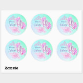 Roze Waterverf Prinses Kroon en Ballet Slippers Ronde Sticker (Vel)