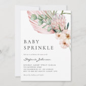 Roze Waterverf Protea Tropische Baby Sprinkle Kaart (Voorkant)