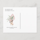 Roze Waterverf Protea Tropische Bridal Brunch Uitnodiging Briefkaart (Achterkant)