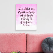 Roze Waterverf Proverbs 31 Christelijke vrouwen Bi Canvas Afdruk (Insitu (Woonkamer))