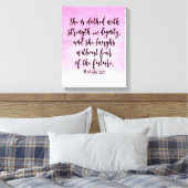 Roze Waterverf Proverbs 31 Christelijke vrouwen Bi Canvas Afdruk (Insitu (Slaapkamer))