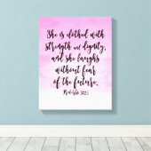 Roze Waterverf Proverbs 31 Christelijke vrouwen Bi Canvas Afdruk (Insitu (Houten vloer))
