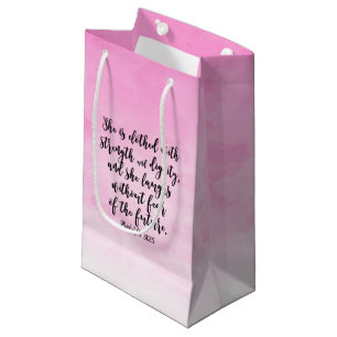 Roze Waterverf Proverbs 31 Christelijke vrouwen Bi Klein Cadeauzakje