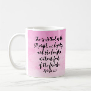 Roze Waterverf Proverbs 31 Christelijke vrouwen Bi Koffiemok