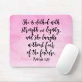 Roze Waterverf Proverbs 31 Christelijke vrouwen Bi Muismat (Met muis)