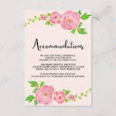 Roze Waterverf Ranunculus Accommodatie-kaarten Informatiekaartje (Voorkant)