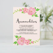 Roze Waterverf Ranunculus Accommodatie-kaarten Informatiekaartje (Staand voorkant)