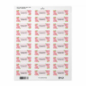 Roze Waterverf Ranunculus Adresetiketten Etiket (Full Sheet)