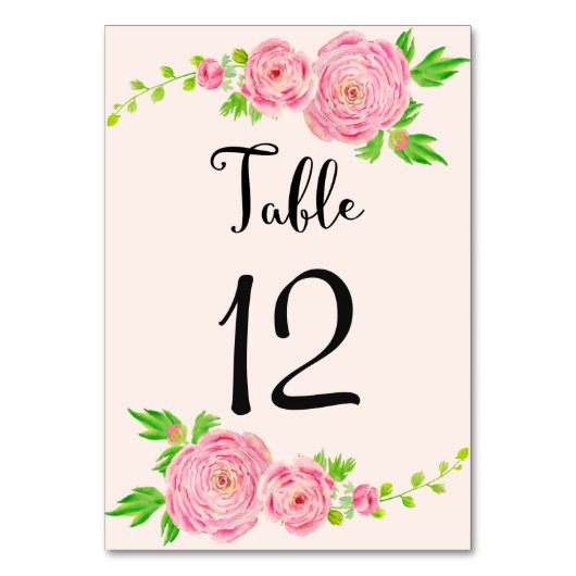 Roze Waterverf Ranunculus bruiloft Kaart (Achterkant)