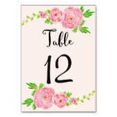 Roze Waterverf Ranunculus bruiloft Kaart (Voorkant)