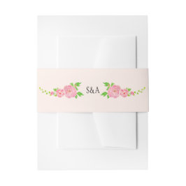 Roze Waterverf Ranunculus Invitation Belly Bands Uitnodigingen Wikkel