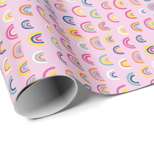 Roze Waterverf Regenboog Cadeaupapier (Rol Hoek)