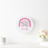 Roze Waterverf regenboogmeisjes kindermeisje Ronde Klok (Huis)