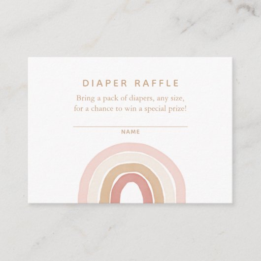 Roze Waterverf regenboogwisser Raffle Informatiekaartje (Voorkant)