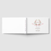 Roze Waterverf Regency Botanical Crest Wedding Gastenboek (Volledig)