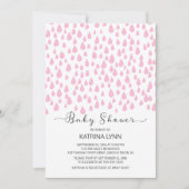 Roze Waterverf regendruppels meisjes Baby shower Kaart (Voorkant)