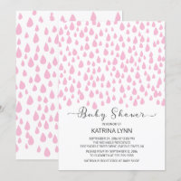 Roze Waterverf regendruppels meisjes Baby shower