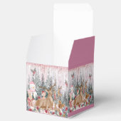 Roze Waterverf Reindeer, Snowman Merry Kerstmis Bedankdoosjes (Geopend)