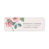 Roze Waterverf Retouradres Etiket (Voorkant)