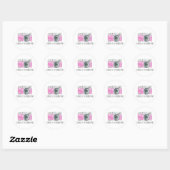Roze Waterverf Retro camera fotograaf Logo Ronde Sticker (Vel)