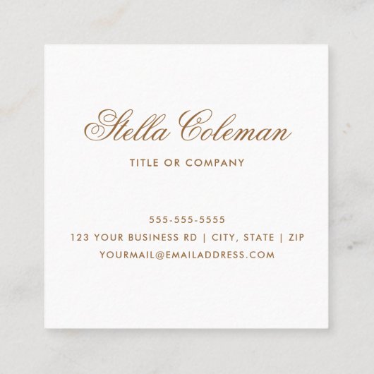 Roze waterverf romantisch kalligrafie script vierkante visitekaartje (Achterkant)