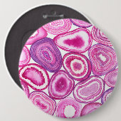 Roze waterverf ronde button 6,0 cm (Voorkant /achterkant)