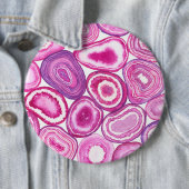 Roze waterverf ronde button 6,0 cm (In situ)