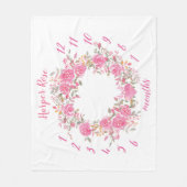 Roze Waterverf Roos Baby Girl Milestone Blanket Fleece Deken (Voorkant)