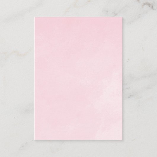 Roze Waterverf Roos Baby shower Book Request Card Informatiekaartje (Achterkant)