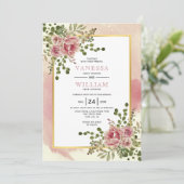 Roze waterverf roos bloemen bloemen bloemen kaart (Staand voorkant)