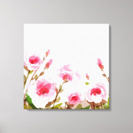 Roze waterverf roos Bloemen Boho Bloom Canvas Afdruk