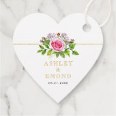 Roze waterverf roos bloemenbruiloft Dank u Bedankjes Labels (Achterkant)