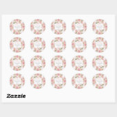 Roze Waterverf Roos Blooms Floral Retouradres Ronde Sticker (Vel)