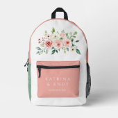 Roze Waterverf Roos Bruid Rugzak (Voorkant)