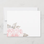  roze Waterverf Roos bruiloft Bedankkaart (Achterkant)