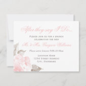  roze Waterverf Roos bruiloft brunch Kaart (Voorkant)