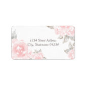 Roze Waterverf Roos bruiloft Etiket (Voorkant)