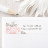 Roze Waterverf Roos bruiloft Etiket (Insitu)