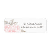 Roze Waterverf Roos bruiloft Etiket (Voorkant)