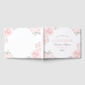  roze Waterverf Roos bruiloft Monogram Gastenboek (Volledig)