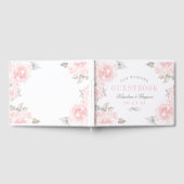  roze Waterverf Roos bruiloft Monogram Gastenboek (Volledig)