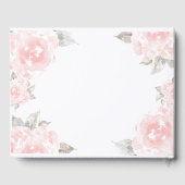  roze Waterverf Roos bruiloft Monogram Gastenboek (Achterkant)